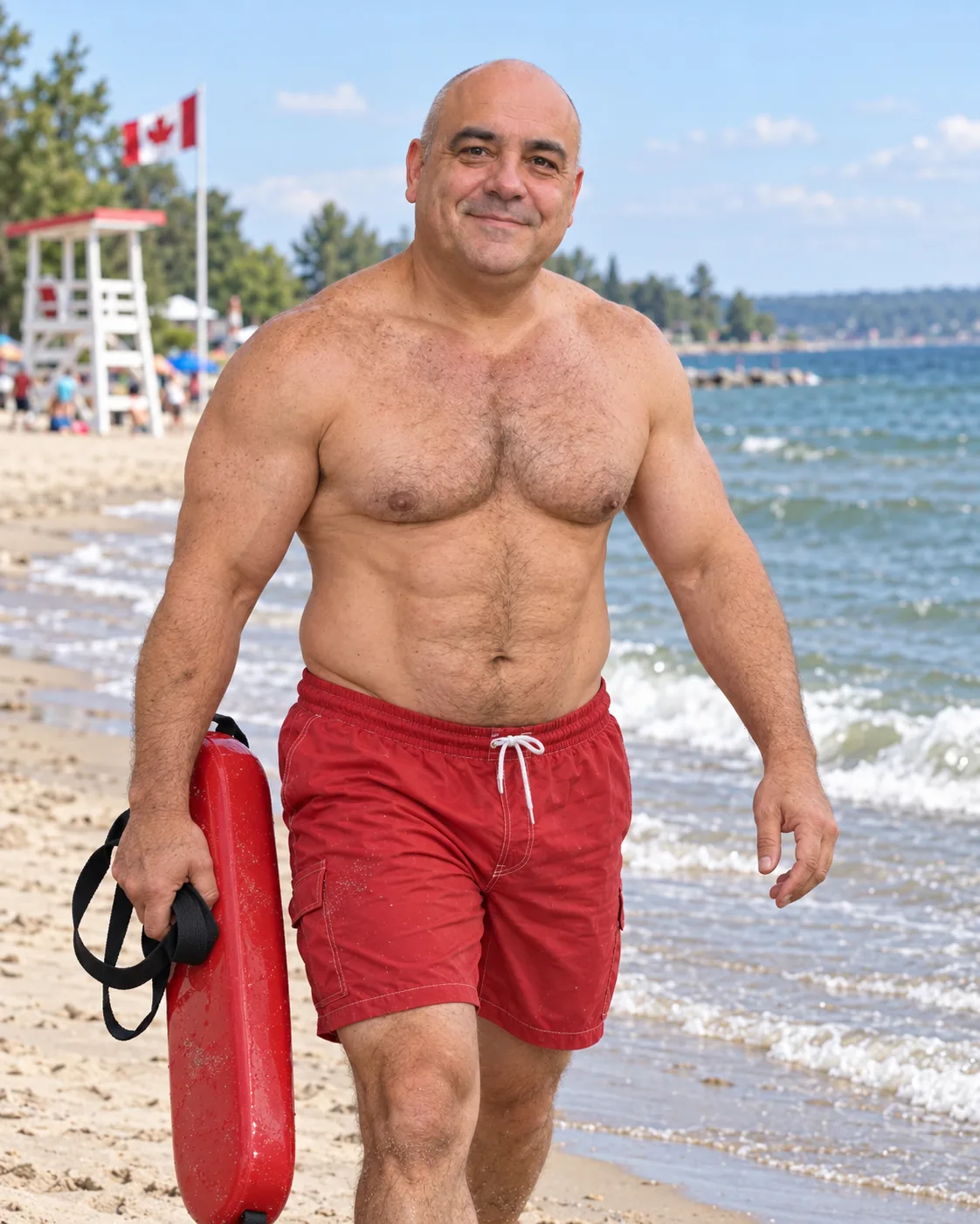 July — The Lifeguard — Hell of a Guy 2027 calendar photo (staged example)